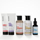 Dry Skin Gamechangers Skincare Routine Kit for Unisex | Alpha Lipoic Cleanser, Hyaluronic Serum, PHA Face Toner, Marula Oil Moisturizer & SPF 60 Sunscreen | Combo Set