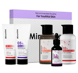 Youthful (Aging) Skin, Gamechangers Skincare Routine Kit for Unisex | 2% Salicyclic Acid Cleanser, Retinol Serum, PHA Toner, Marula Oil Moisturizer & SPF 60 Moisturizer | Combo Set